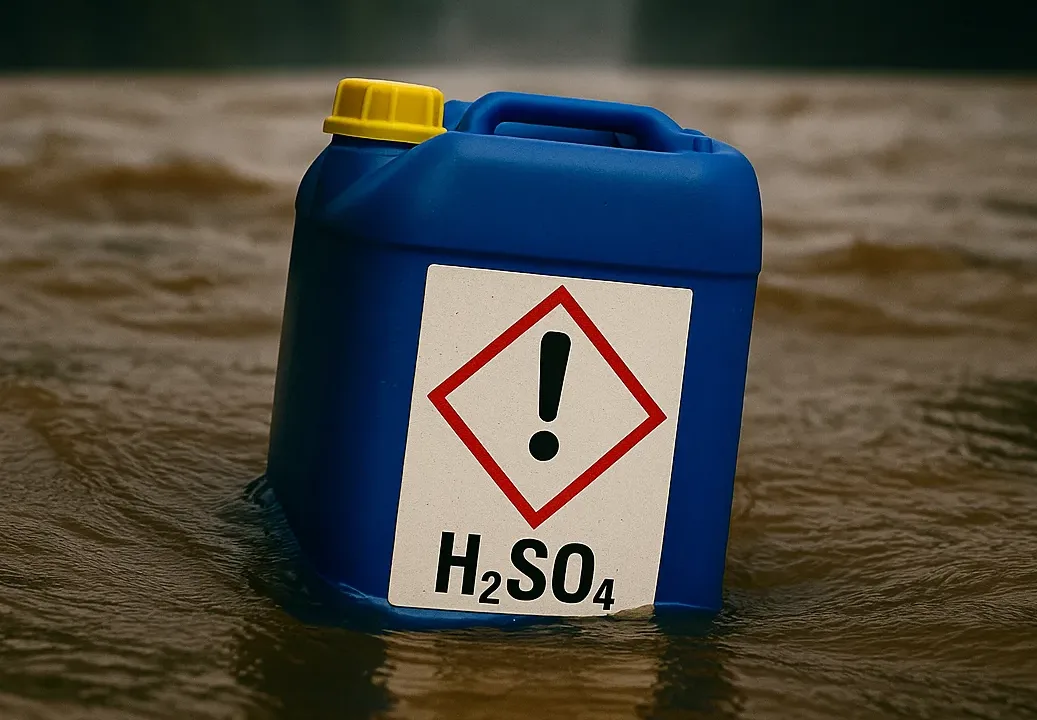 Sự cố hóa chất Đắc Lawsk khiến Can hóa chất trôi nổi giữa dòng nước lũ