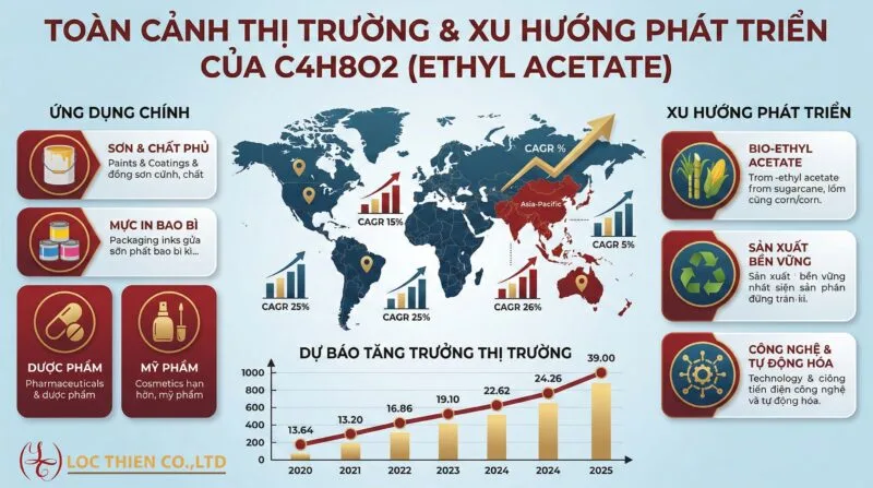Illustrative image of the market overview and development trends of C4H8O2 - hoachatcoban.net